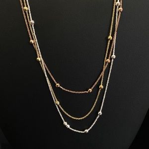 18K GOLD OVER STERLING 925 TRICOLOR NECKLACE